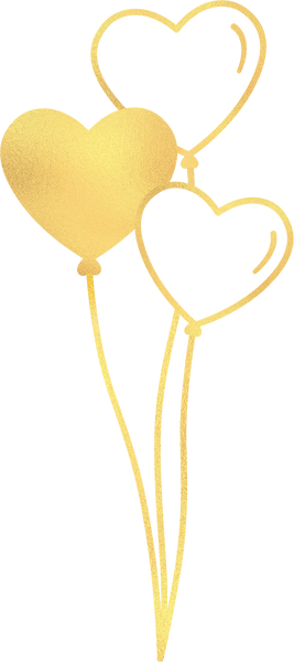 Static Gold Heart-Shaped Balloons 